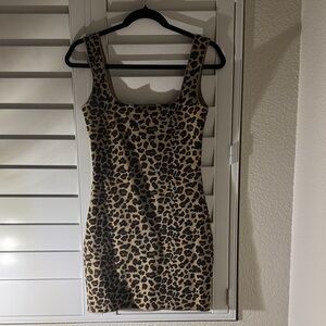 Zara Tan and Black Animal Print Mini Dress